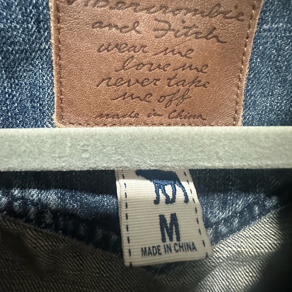 Y2K Abercrombie & Fitch Distressed Denim Jacket Medium Early 2000s - Picture 4 of 6
